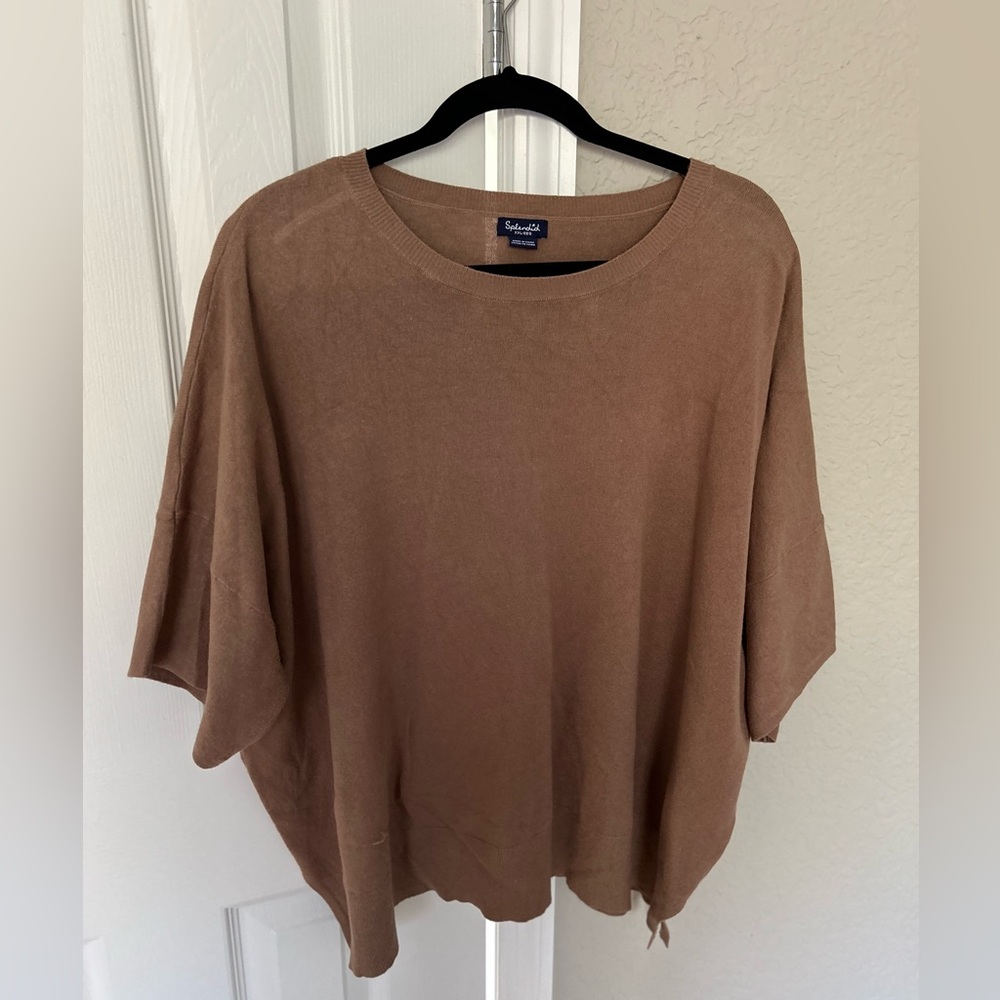 Casual Taupe light sweater Oversized Top- Splendid